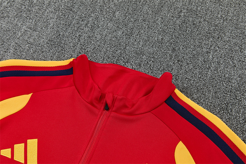 26/27 Spain Home Red Half Zipper Jacket Tracksuit + Long Pants