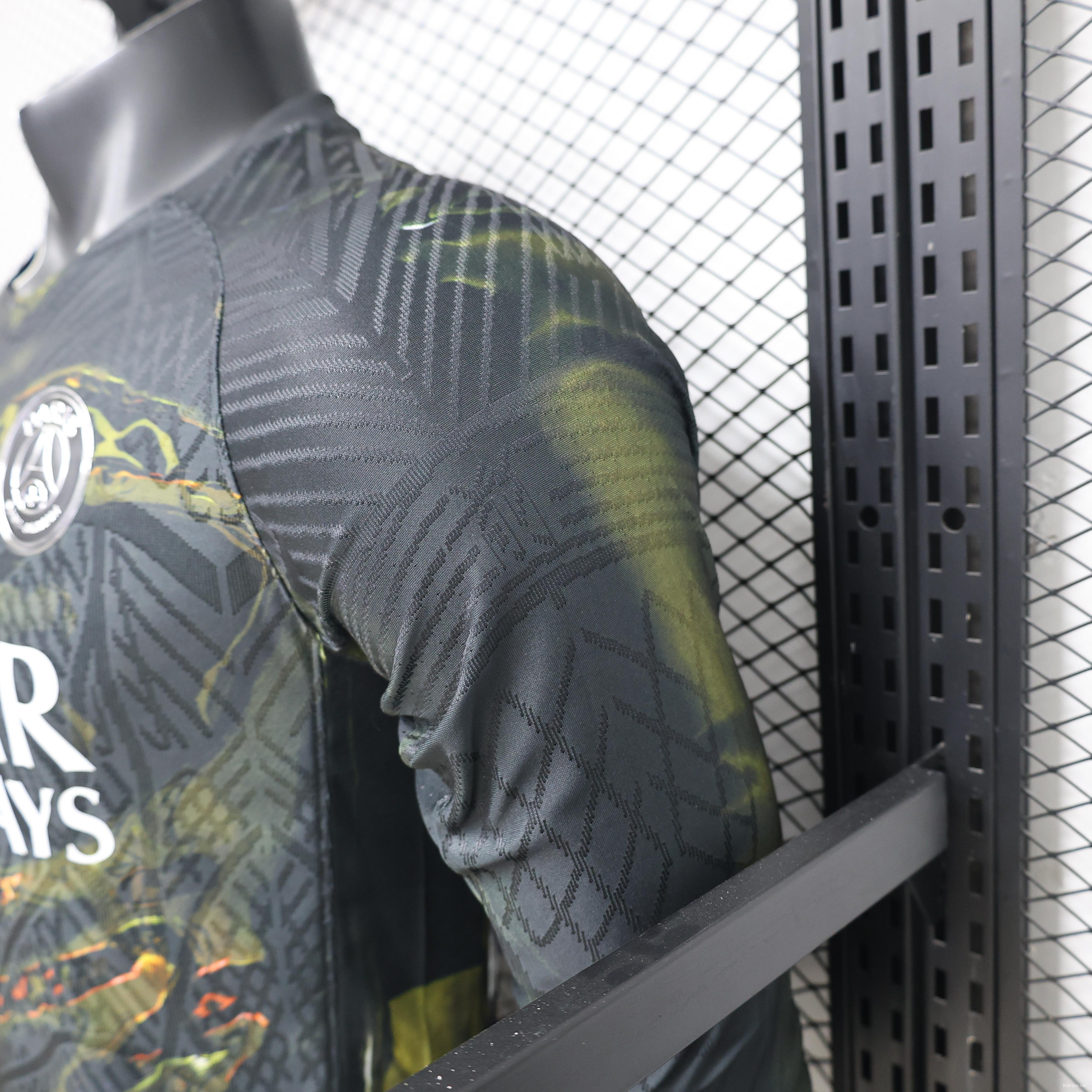 Player Version 26/27 Paris Saint-Germain Fourth Black & Gold/Green Lava Print Long Sleeve Special Edition Jersey