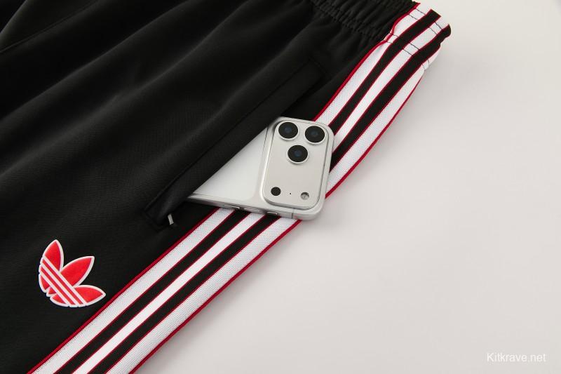 2026/27 Manchester United Black Grunge Splatter Paint Full Zipper Jacket Tracksuit + Long Pants