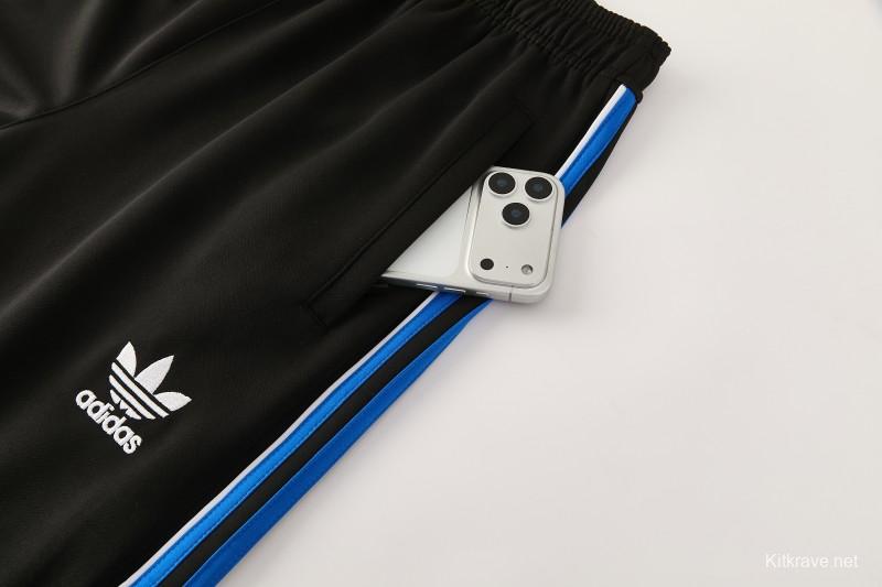 2026/27 Adidas Originals Black & Royal Blue Full Zipper Jacket Tracksuit + Long Pants