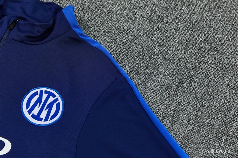 2026 Inter Milan Dark Navy Blue Half Zipper Jacket Tracksuit + Long Pants