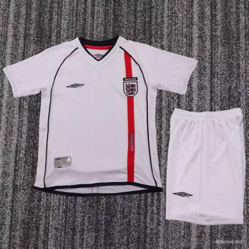 Retro Kids 2002 England Home Jersey