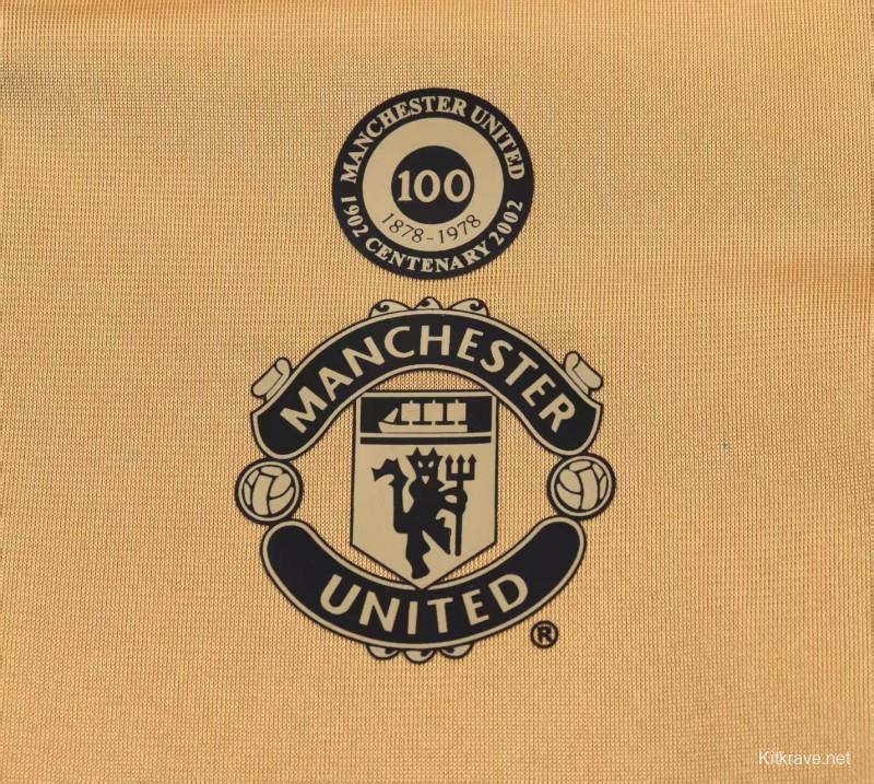 Retro Kids 01/02 Manchester United Centenary Golden Reversible Jersey