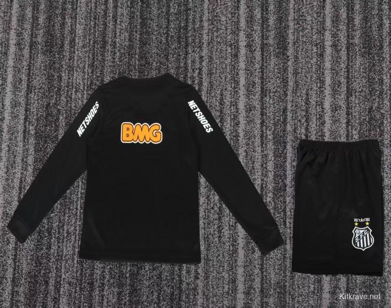 Retro Kids 12/13 Santos FC Black Long Sleeve Jersey