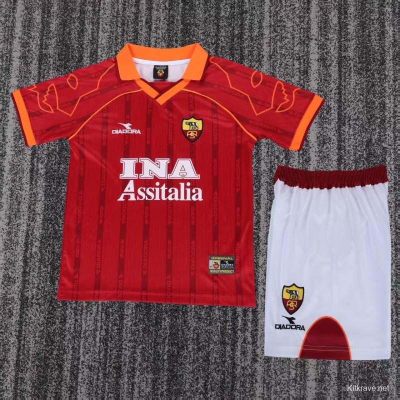Retro Kids 99/00 Roma Home Jersey