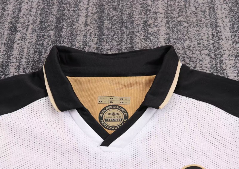 Retro Kids 01/02 Manchester United Centenary White Reversible Jersey