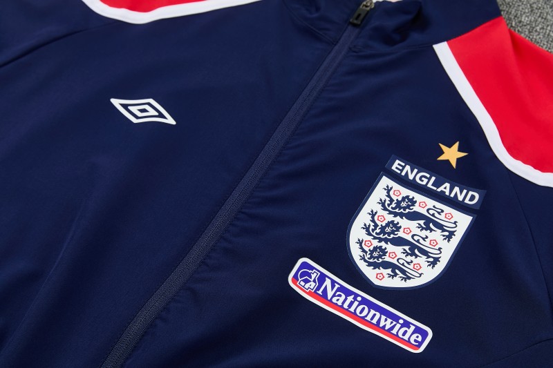 2026 England Navy Blue  Full Zipper Jacket Tracksuit + Long Pants