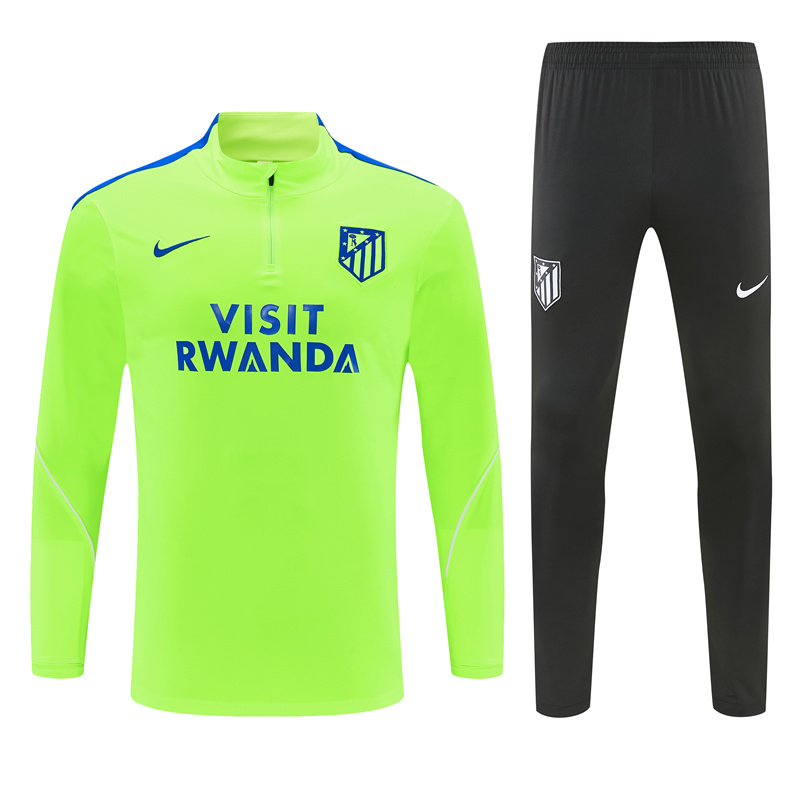 26/27 Atlético Madrid Third Fluorescent Green Half Zipper Jacket Tracksuit + Long Pants