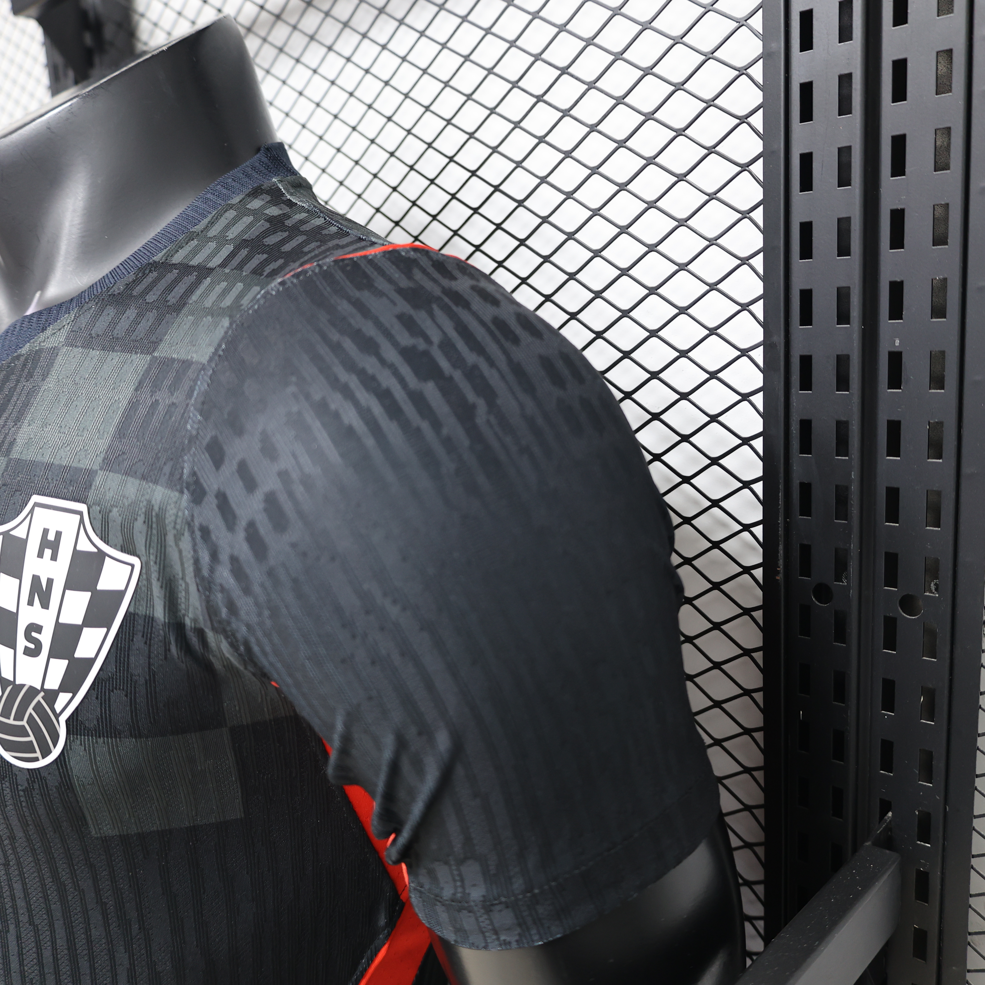 Player Version 2026 Croatia Dark Black with Dark Checkered Pattern Jersey