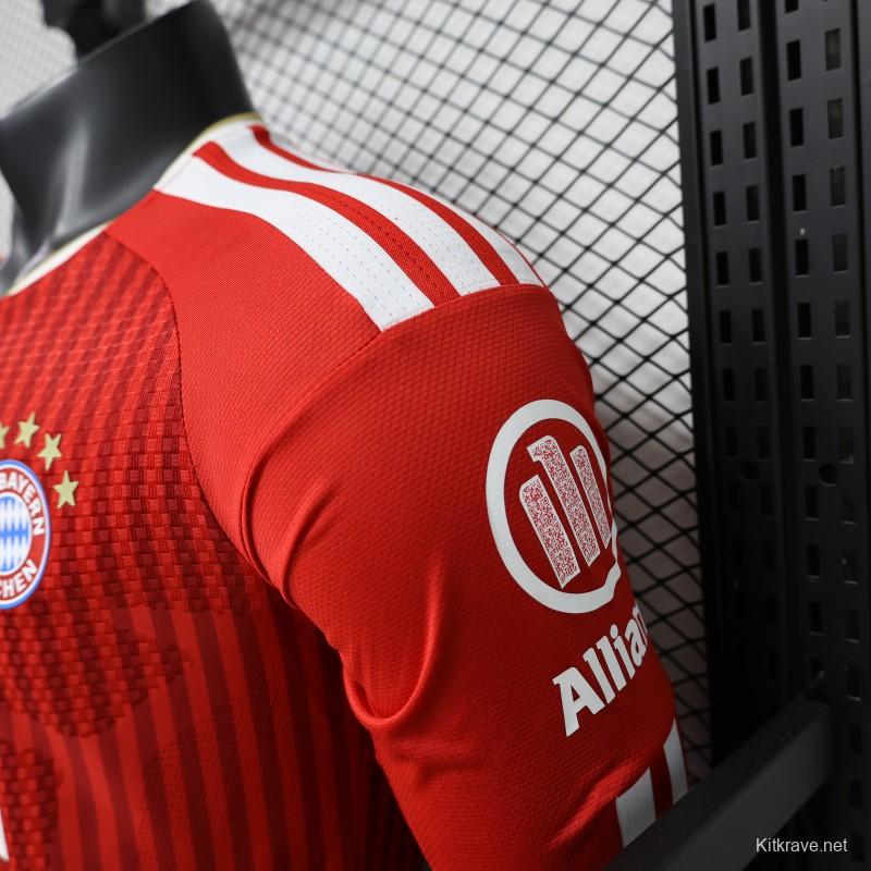 Player Version 26/27 FC Bayern Munich Red-on-Red Diagonal Stripe  Long Sleeve Jersey