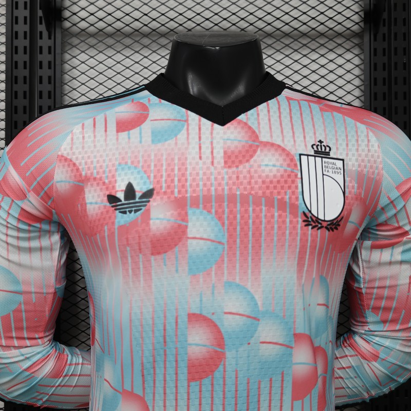 Player Version 26/27 Belgium Frozen Blue & Pink  Away Long Sleeve Jersey