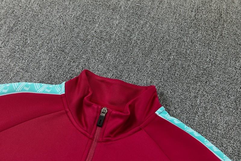 26/27 Portugal  Red Full Zipper Jacket Tracksuit + Long Pants