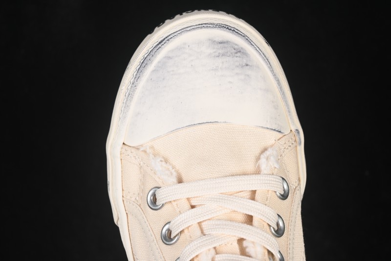 Balenciaga Paris Low Top Lace-Up Sneakers with Distressed Finish - W3RR59010