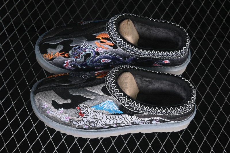 UGG X Palace Tasman Dragon Tiger Embroidered Comfortable Durable Short Snow Boots - 1172070 BKCA