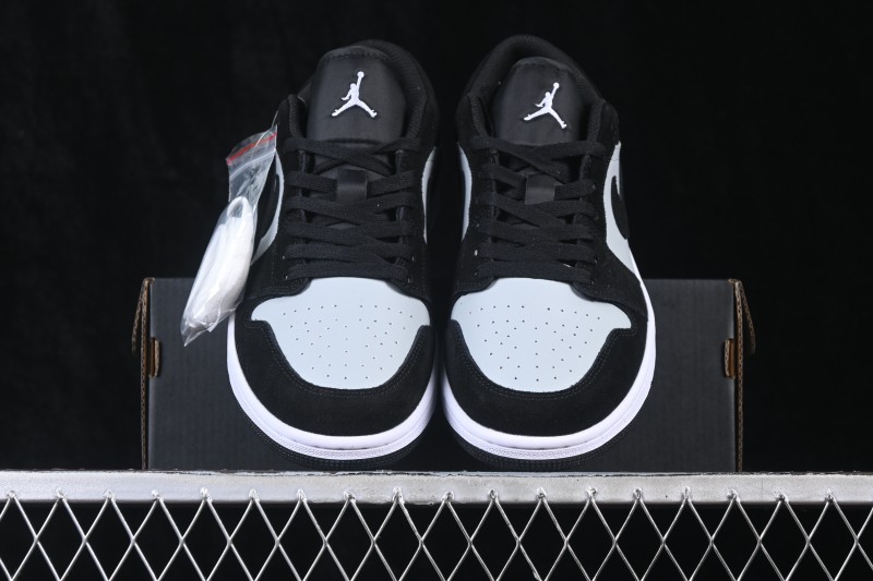 Air Jordan 1 Low Black Grey Retro Cultural Basketball Shoes - 553558-048