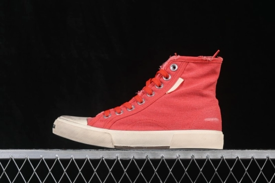 Balenciaga Paris Low Top Distressed Lace-Up High-Top Fashion Sneakers - W3RC11090
