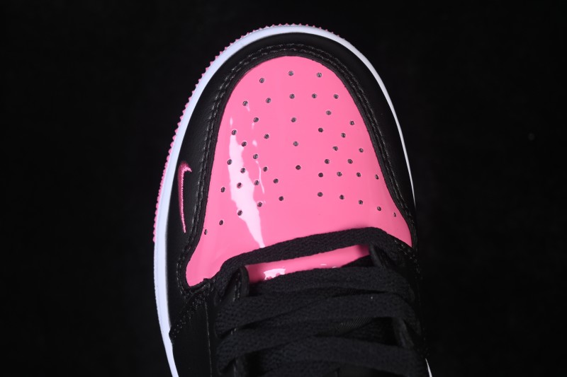Air Jordan 1 Low Patent Leather Black Pink Low-Top Retro Cultural Basketball Shoes - IV2446-684
