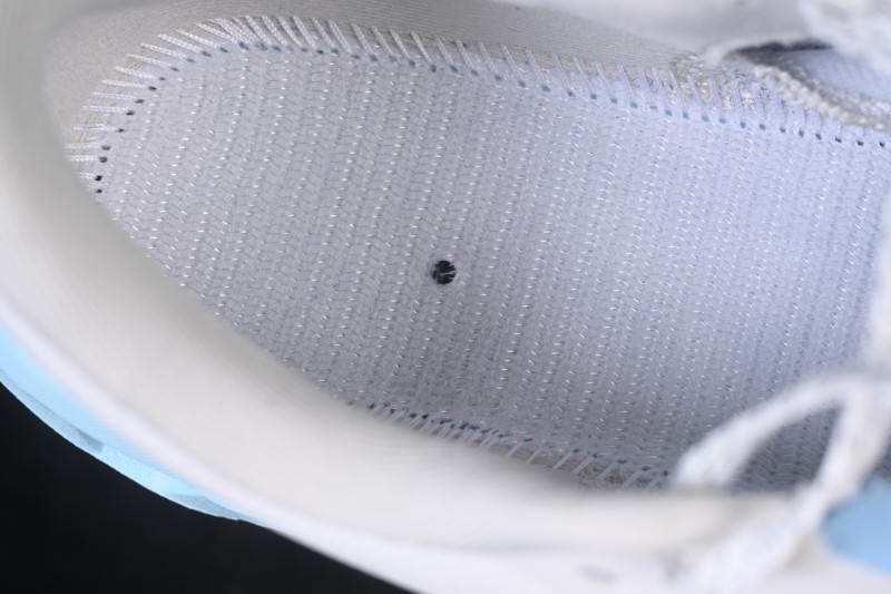 On Cloudmonster 3 Cushioned Running Shoes – White/Light Blue with Black Logo