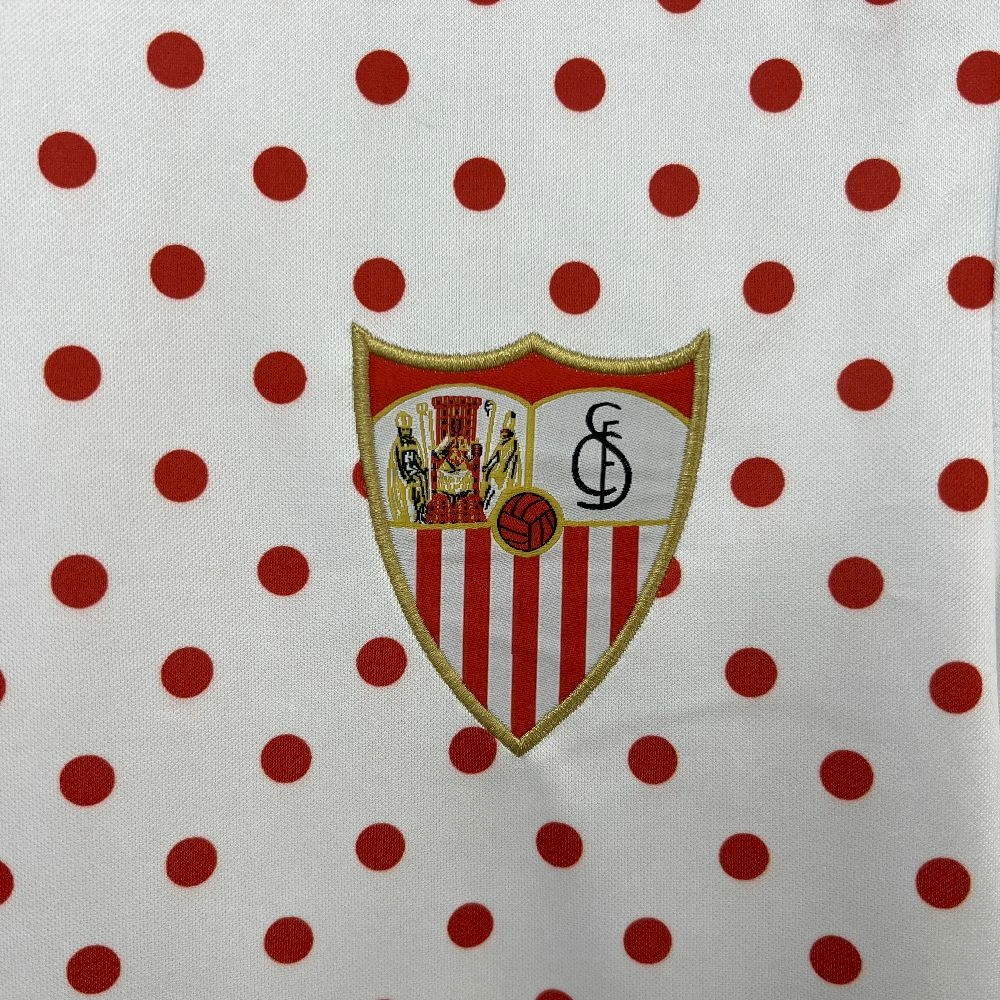 2025/26 Mens Sevilla FC White Prematch T-shirt Jersey