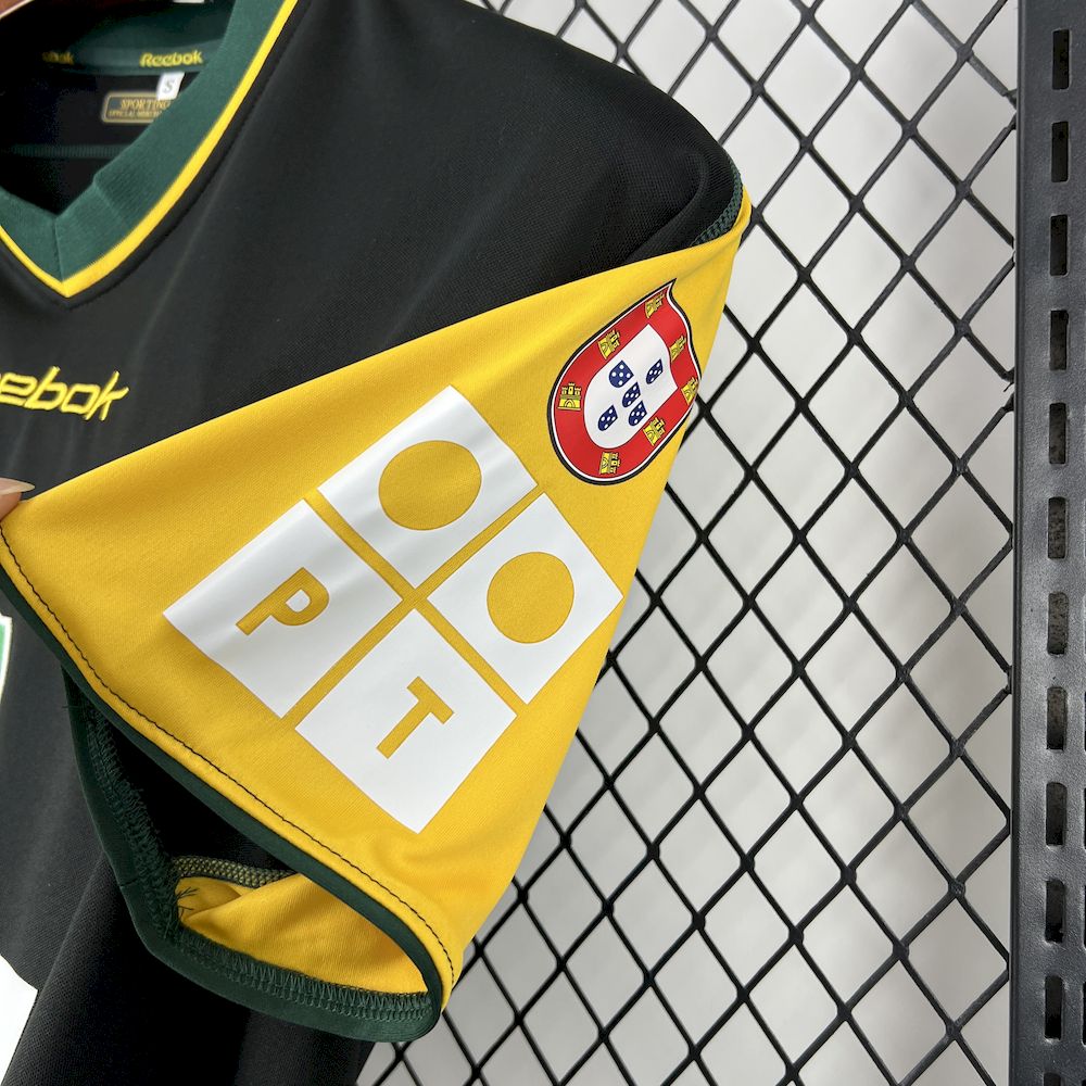 2002/03  Sporting CP Retro Away Black with Yellow Sleeves Jersey