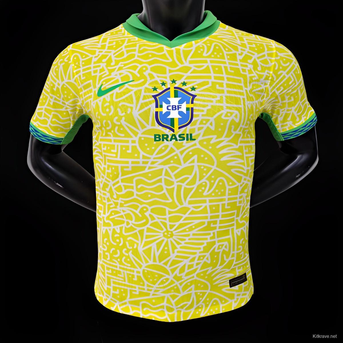 Player Version 2024 Brazil Home Jersey KitKrave Ultimate Source for