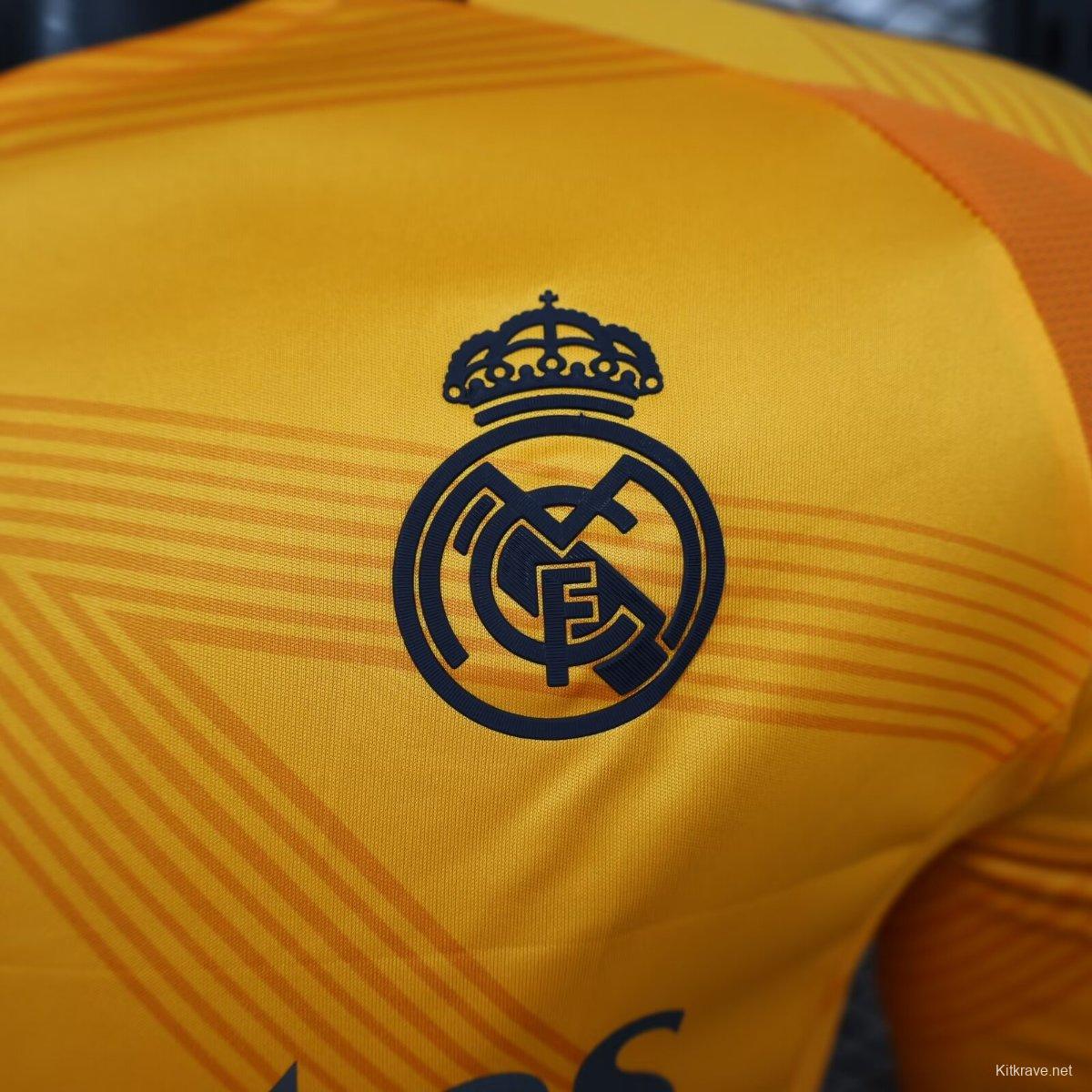 Player Version 24/25 Real Madrid Away Orange Long Sleeve Jersey