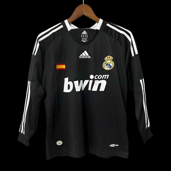 Retro 08/09 Real Madrid Third Black Long Sleeve Jersey
