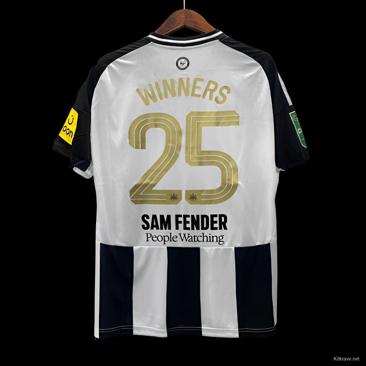 24/25 Newcastle United  CARABAO CUP Final EFL Customized  VS Liverpool Home Jersey