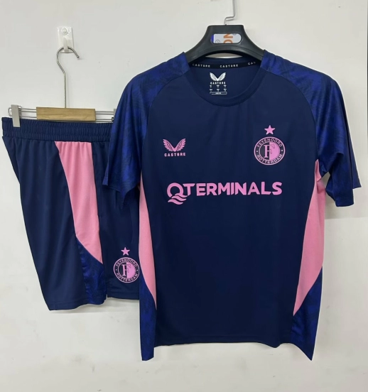 25/26 Feyenoord Rotterdam Pre-Match Jersey Royal Blue+ Shorts