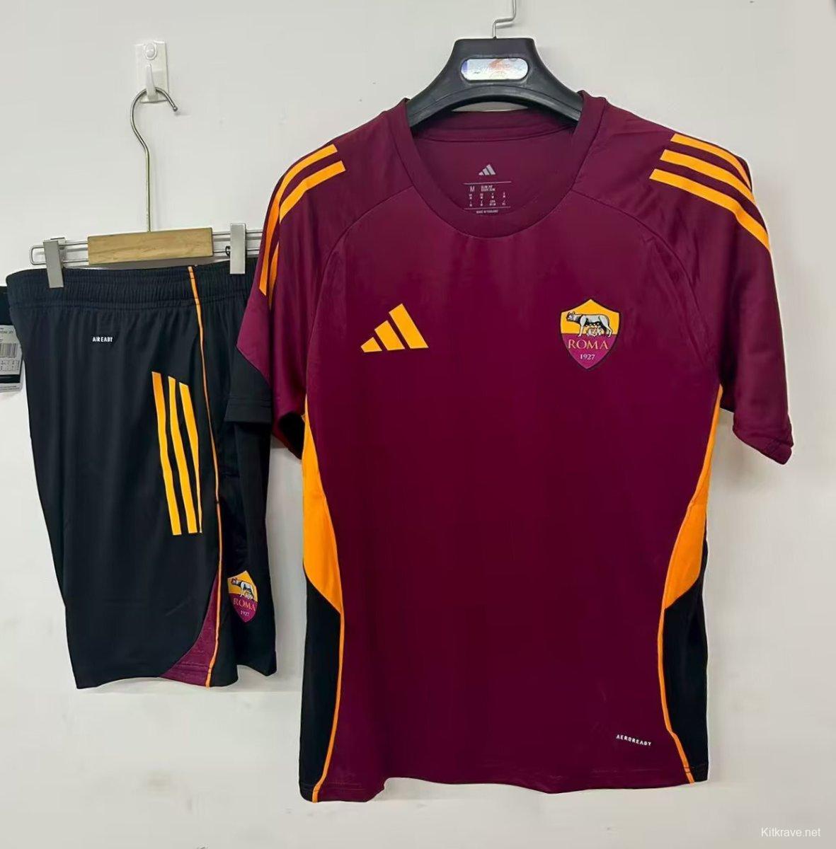 25/26 Roma Pre-Match Jersey Red+ Shorts