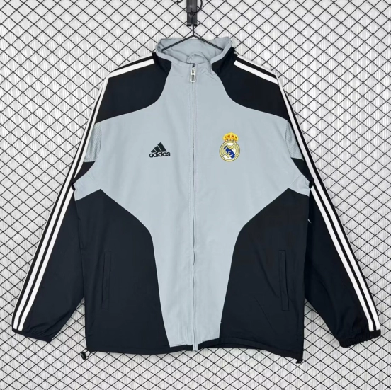 Retro 04/05 Real Madrid Black/Grey Windbreaker