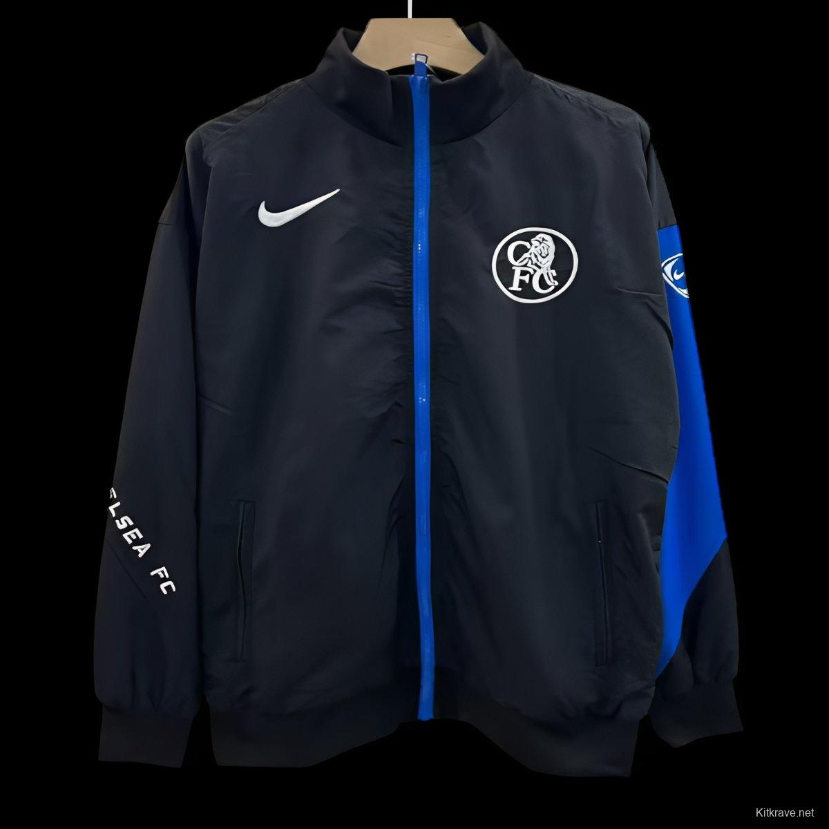 25/26 Chelsea Black Full Zipper Windbreaker