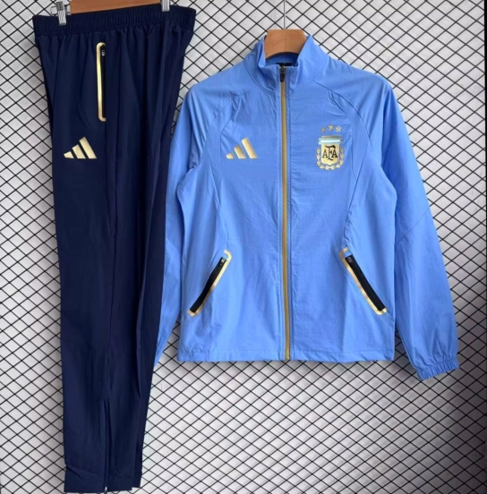 25/26 Argentina Sky Blue Full zipper Jacket Tracksuit+ long pants
