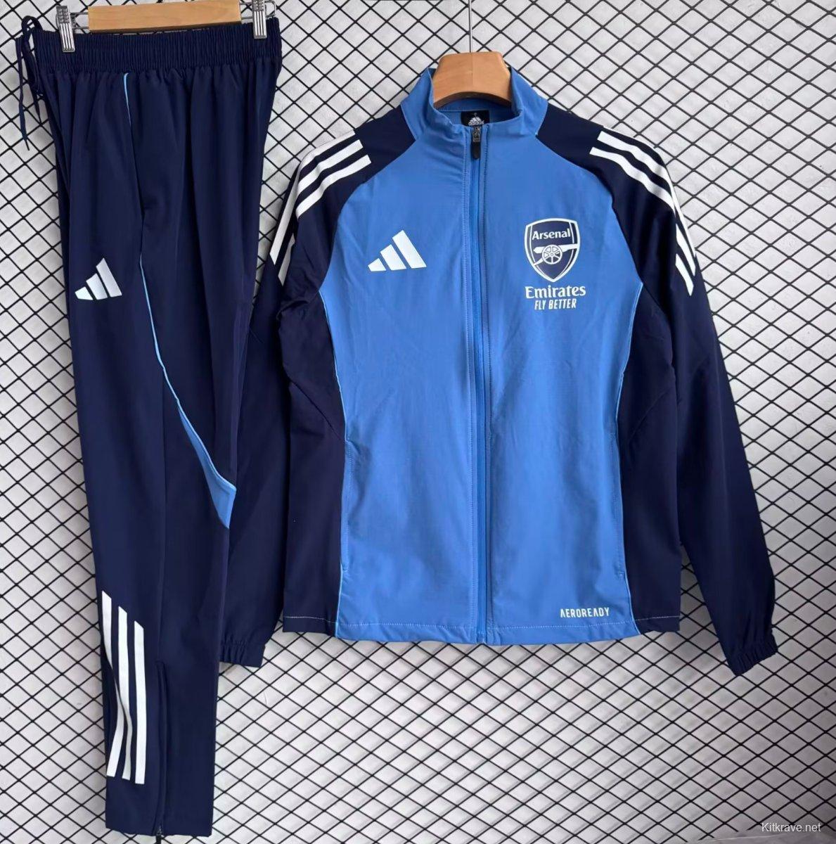 25/26 Arsenal Blue with Navy Full zipper Jacket Tracksuit+ long pants