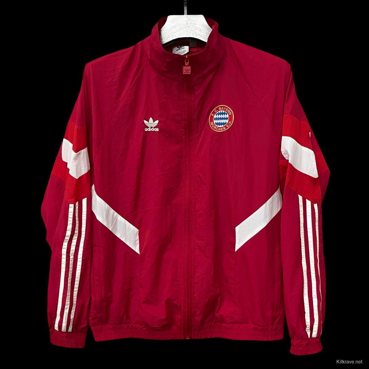 25/26 Bayern Munich Red Full Zipper Windbreaker