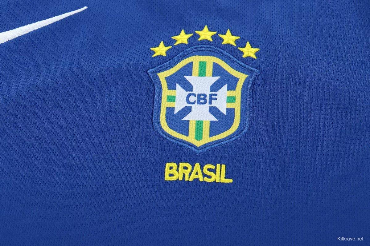 Retro Kids 2004 Brazil Away Blue Jersey