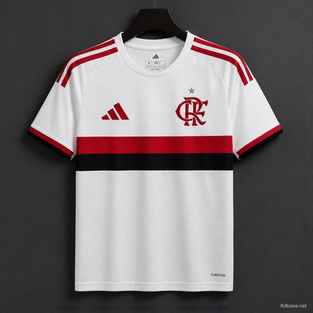 25/26 Flamengo 2025/26 Away White/Red/Black Jersey