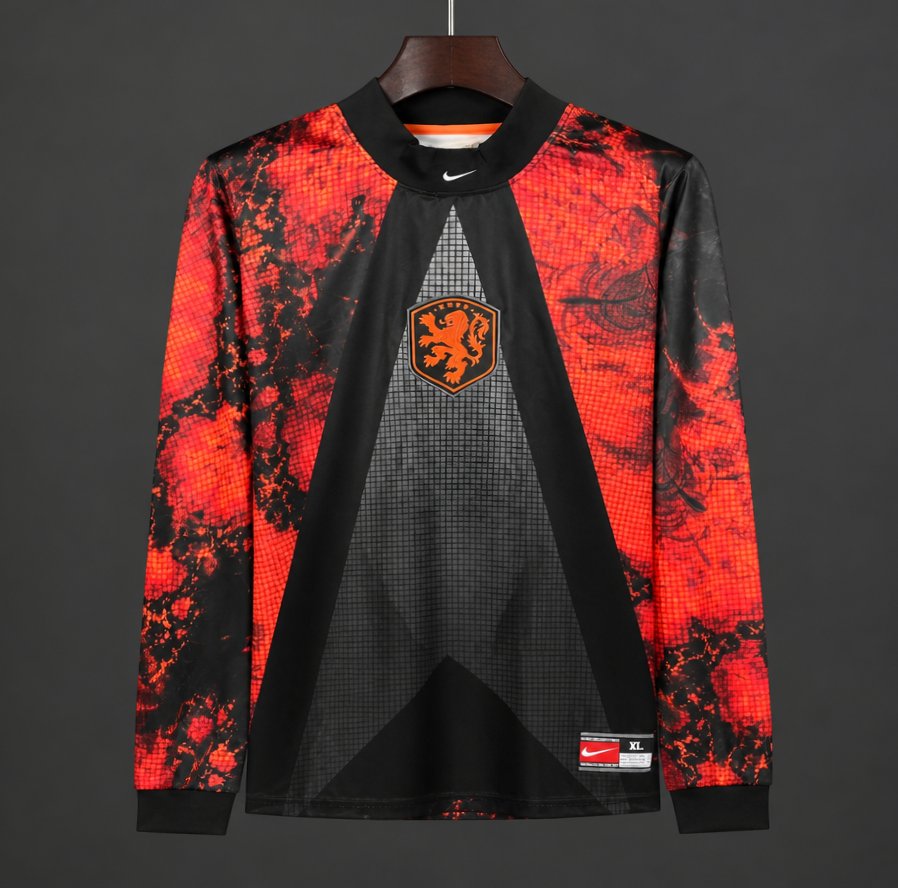 2026 Netherlands Red/Black Long Sleeve Goalkeeper Jersey