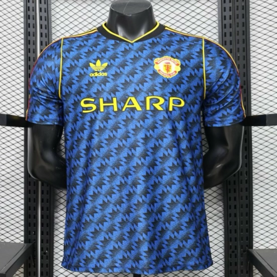Player Version 2026 Manchester United Blue with Black  Away Jersey
