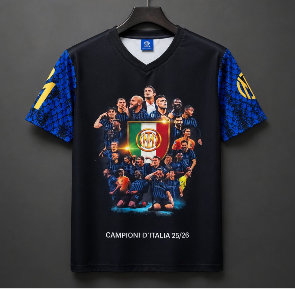 26/27 Inter Milan "Campioni d'Italia 25/26" Black T-shirt