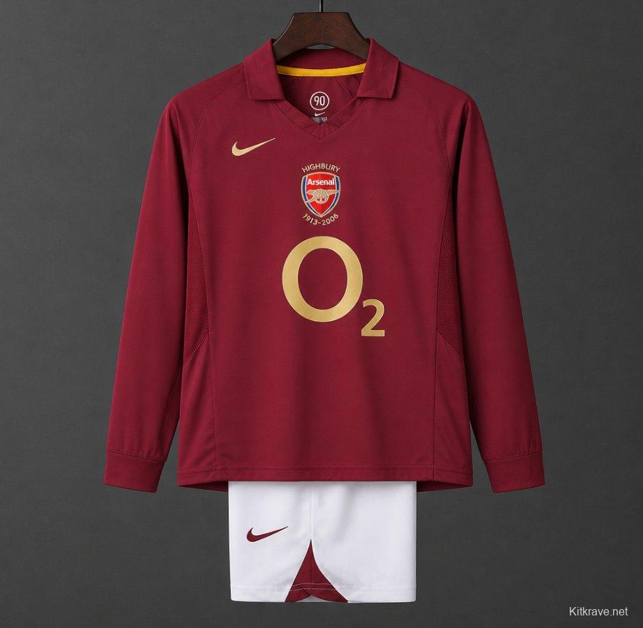Retro Kids 05/06 Arsenal Home Long Sleeve Jersey