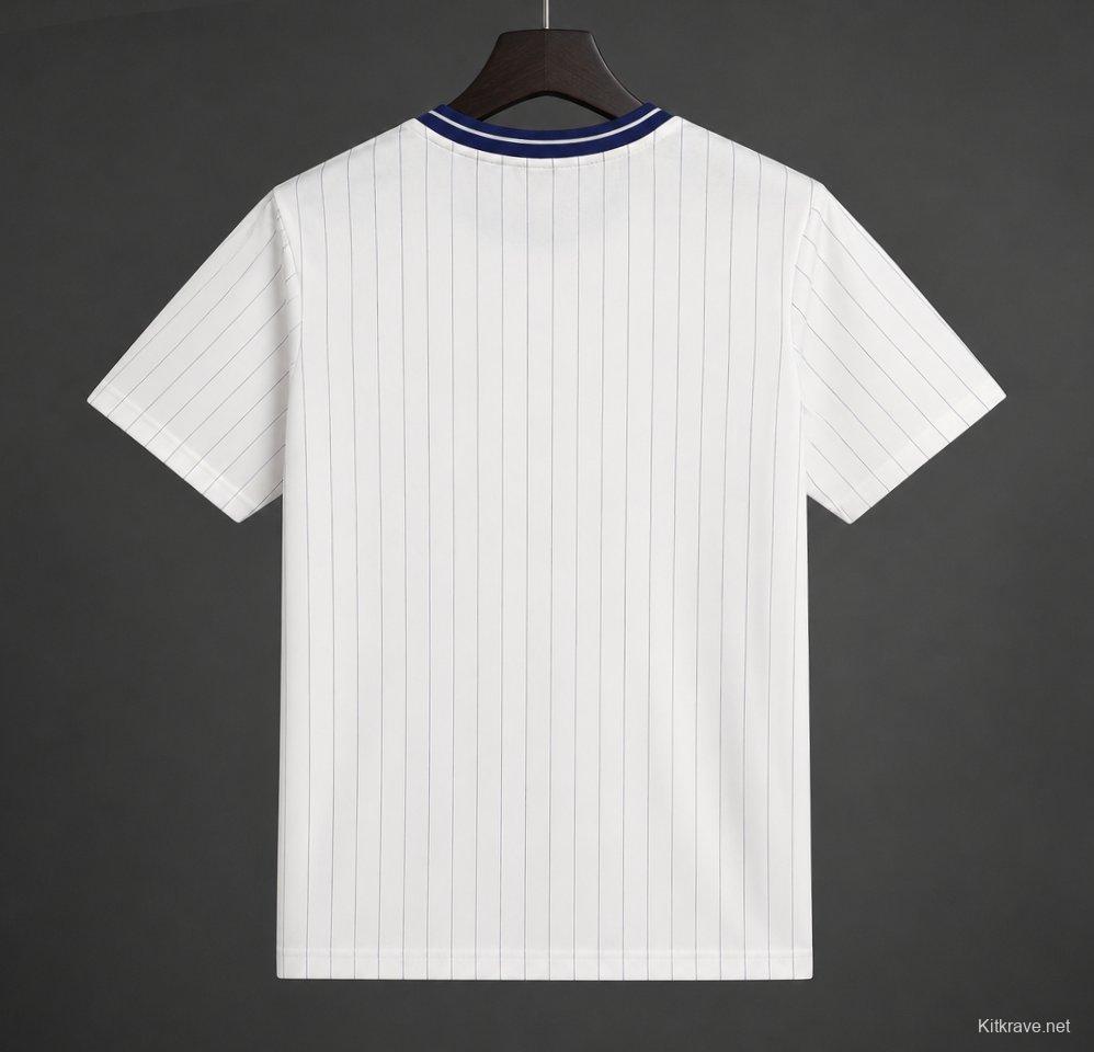 26/27 Adidas Originals Millonarios Vintage White Blue Pinstripe Jersey