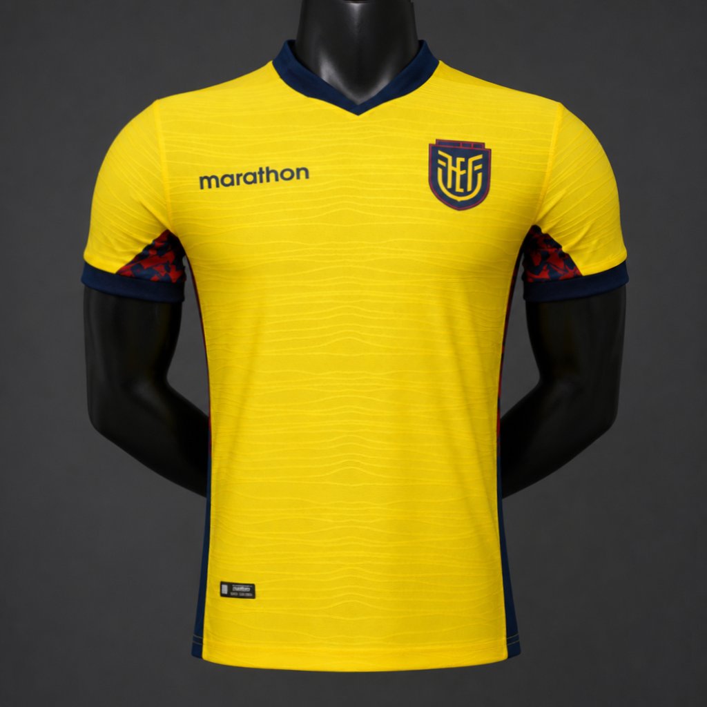 Player Version 2026 Ecuador Yellow with Tonal Wave  Home Jersey