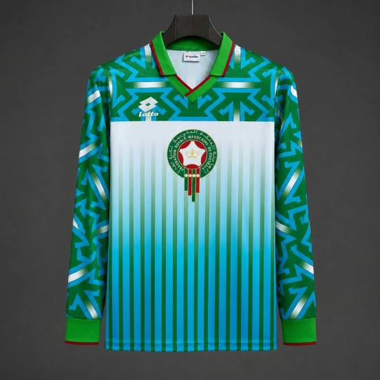 Retro 1994 Morocco Home Away Green Long Sleeve Jersey