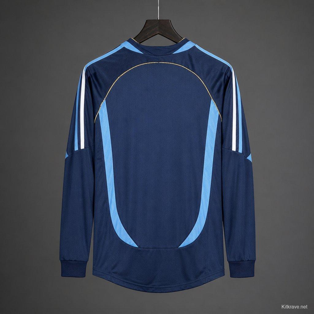 Retro 2006 Argentina Away Long SLeeve Jersey