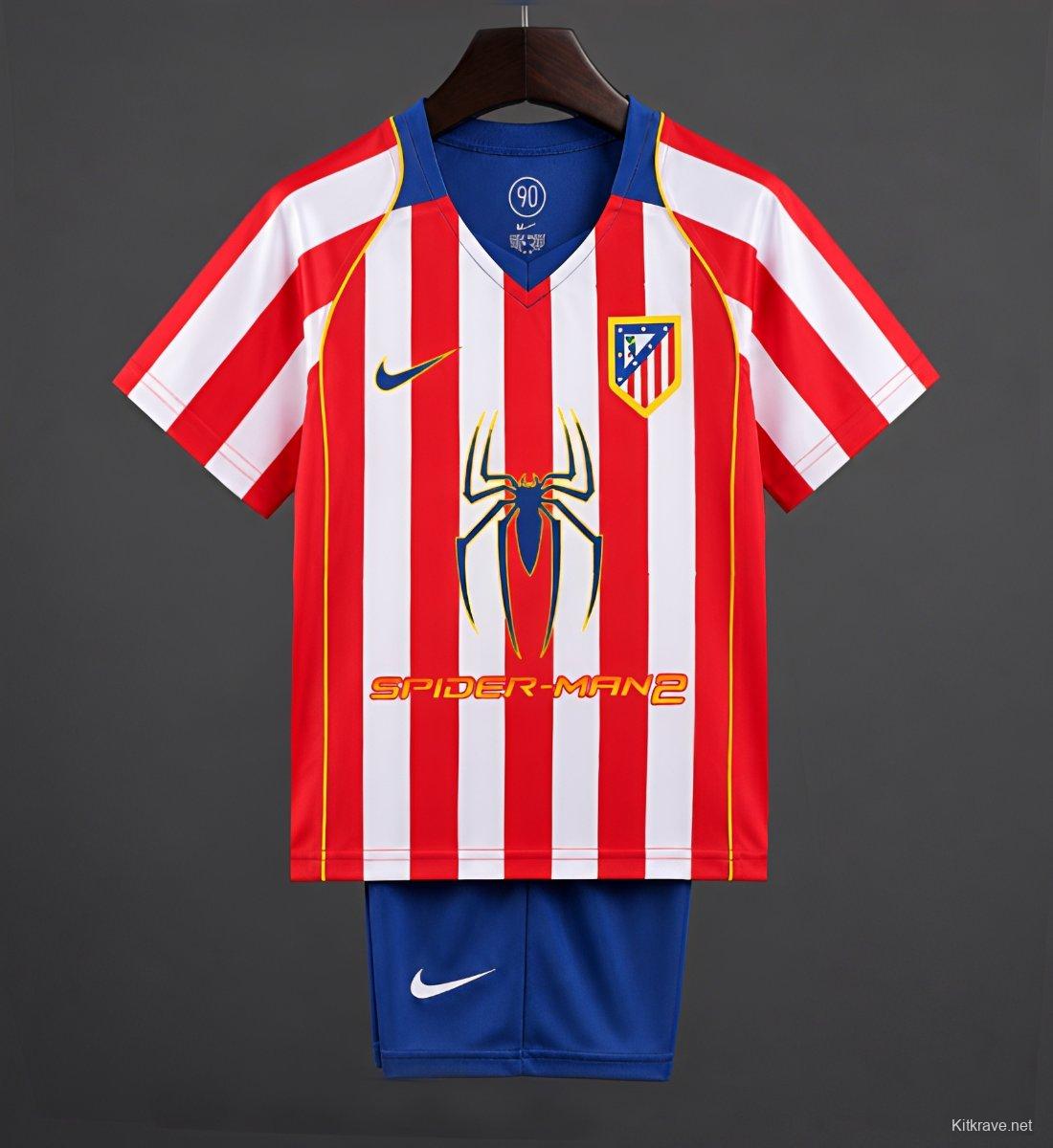 Retro Kids 04/05 Atletico Madrid Home Jersey