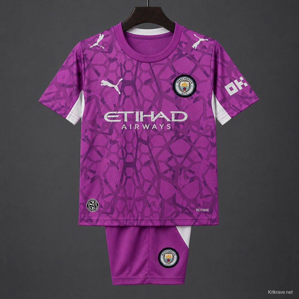 26/27 Kids Manchester City Goalkeeper Electric Orchid Jersey