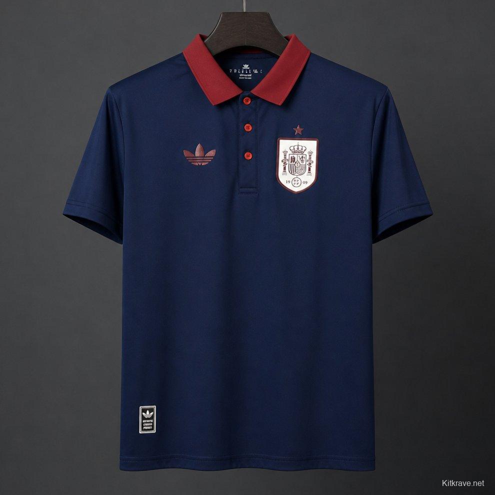 2026 Spain Navy Polo Jersey