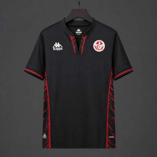 2026 Tunisia Black with Red Graphic Away Jersey