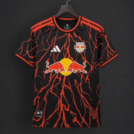 26/27 New York Red Bulls Black with Red Lava Pattern Away Jersey